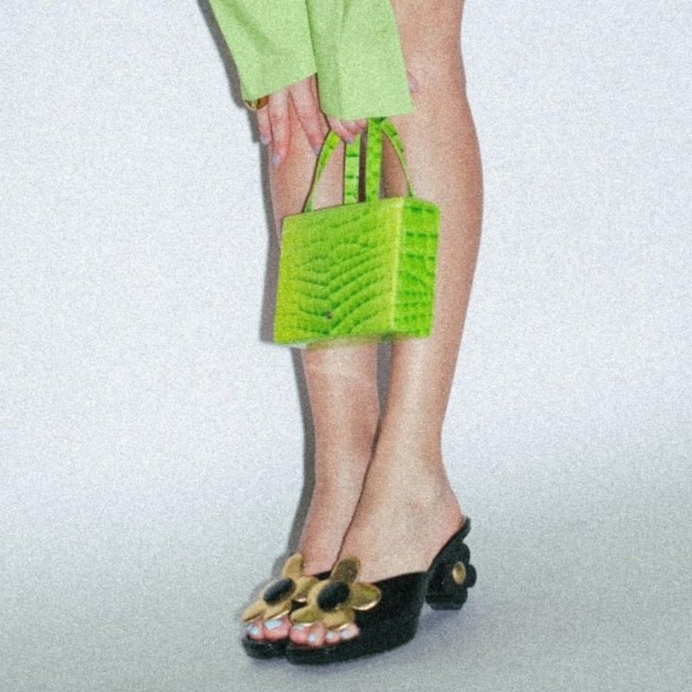 Black floral Mules/Heels